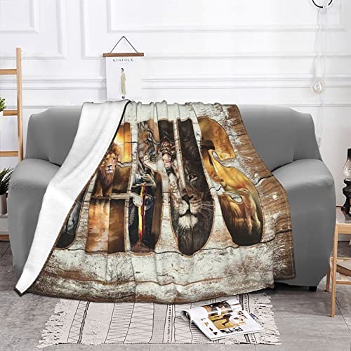 Jesus Christ Blanket Christian Religious Throw Blanket Faith Christian Inspirational Gifts for Women Men Warm Soft Plush Lightweight Fleece Flannel Blanket Winter Bedding Blanket for Kids 40"x50"