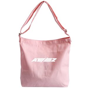 Kpop ATEEZ Merchandise Canvas Shoulder Bag, Hobo Crossbody Handbag Casual Tote