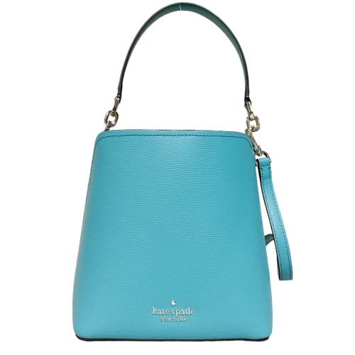 Kate Spade Darcy Small Bucket Bag Crossbody Stone Blue Leather