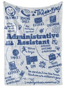 innobeta administrative assistant gifts for administrative professional day, bed flannel plush blanket for women/men (50″x 65″) – administrative assistant job – blue