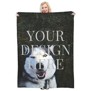 custom blankets with your photos text personalized soft throw blanket fpr bedroom living room couch sofa customized blankets for family birthday wedding (40 x 30 inch)