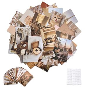 inartato cozy wall collage kit aesthetic picture, brown photo collage wall decor, beige vintage wall art bedroom decor for teen girls, boho poster collage