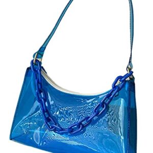 Women Girls Shoulder Bag Fashion Pellucid Jelly Tote Bag Hobo Handbag Purse Summer Solid Lightweight Small