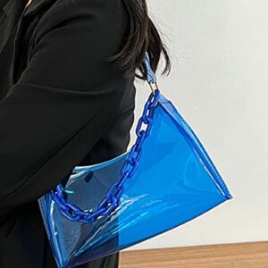 Women Girls Shoulder Bag Fashion Pellucid Jelly Tote Bag Hobo Handbag Purse Summer Solid Lightweight Small