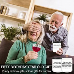 Retirement Gifts for Women Men,Happy Retirement Gifts for Coworker Best Friends Dad Mom Teacher Nurse Boss,Retirement Party Decorations for Her Him, Unique Candle Gifts for Retired Men Women