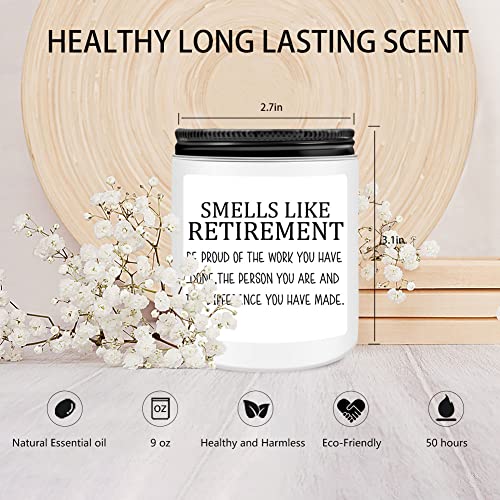 Retirement Gifts for Women Men,Happy Retirement Gifts for Coworker Best Friends Dad Mom Teacher Nurse Boss,Retirement Party Decorations for Her Him, Unique Candle Gifts for Retired Men Women