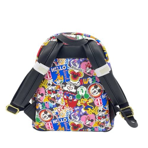 Loungefly Exclusive Disney Stickers All Over Print Double Strap Shoulder Bag