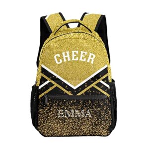 golden blingcheer cheerleaders backpack shoulder shopping bag travel casual bags with name text