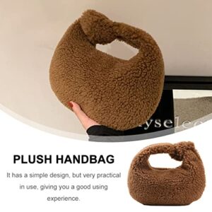 GALPADA Women Plush Handbag Tote Bags Dumpling Bag Winter Clutch Purses