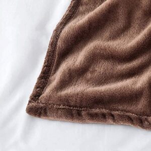 MOONLIGHT20015 Silk Touch Warm Fleece Throw Blankets - 400 GSM Throws for Sofa Fluffy Blanket Bed Throw for Bedroom, Couch, Travel (Coffee, Throw 50" x 60")