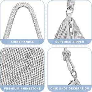 Rhinestone Hobo Bag for Women Chic Sparkly Evening Handbag Clutch Bag Shiny Purse for Party Club Wedding with Earrings