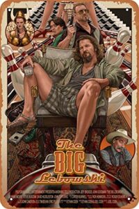 tersshawl the big lebowski tin sign classic movie metal sign vintage art wall decor bars cafes home wall decorative 8×12 inch
