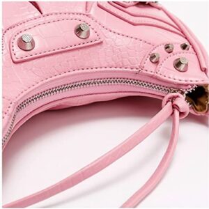 Rivets 2 Pcs/set Half Moon Leather Armpit Crossbody Bag Vintage Shoulder Purses and Handbags