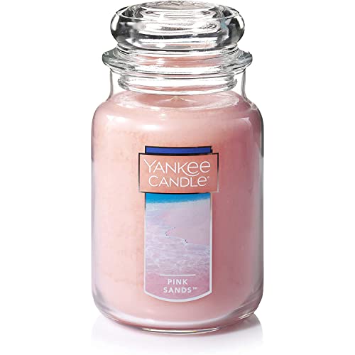 Yankee Candle Kitchen Spice Scented, Classic 22oz Large Jar Single Wick Candle, Over 110 Hours of Burn Time & Pink Sands Scented, Classic 22oz Large Jar Single Wick Candle, Over 110 Hours of Burn Time