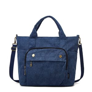 corduroy tote bag for women corduroy multi-pocket satchel bag zipper crossbody bag hobo shoulder bag purse messenger bag