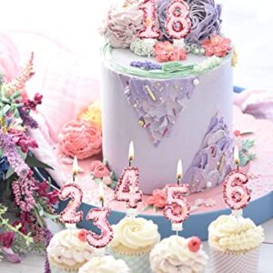 2.8" Birthday Number Candle Glitter Happy Birthday Cake Candles for Birthday Mermaid Themed Party Wedding Anniversary Celebration Supplies