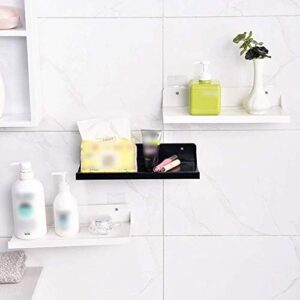 XJJZS Bathroom Organizers Adhesive Shelf Storage with Towel Bar, Wall Mounted Floating Shelves Corner Suction