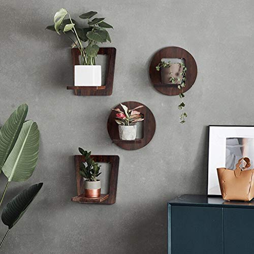 JOLLYMER 4 Pack Floating Wall Shelves for Living Room, Bedroom, Bathroom, Kitchen