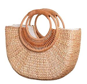 women girl tote bag straw hobo handbag fashion woven top handle bag shoulder bag beach purse moon bag bucket bag 2023 summer