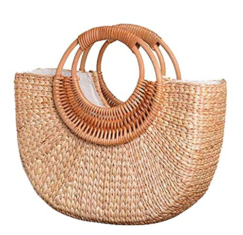 Women Girl Tote Bag Straw Hobo Handbag Fashion Woven Top Handle Bag Shoulder Bag Beach Purse Moon Bag Bucket Bag 2023 Summer