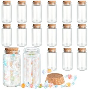 12 pack small glass cork bottles, 100 ml/ 3.4 oz, small glass jars spell jars clear potion bottles mini glass bottles with cork bottle bright diy sand water message decorative jar party favors
