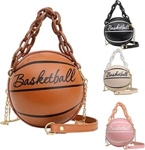 askfairy women’s basketball shaped shoulder bag creative purse handbag girls tote pu leather creative handbags