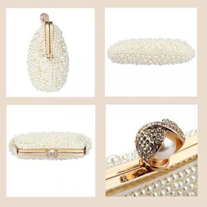 Women Pearl Clutch Purses Beaded Bag Evening Handbags for Wedding Party