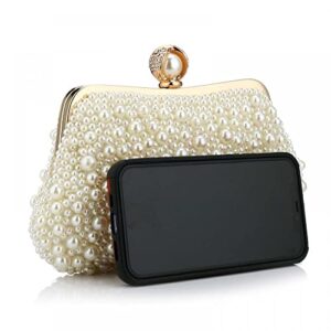 Women Pearl Clutch Purses Beaded Bag Evening Handbags for Wedding Party