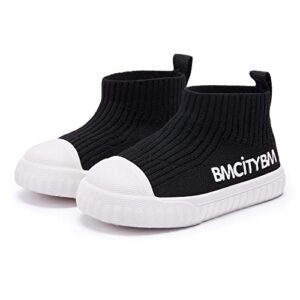 BMCiTYBM Baby Walking Shoes First High Top Mesh Boots Boy Girl Walker Infant Sock Sneakers Breathable 6 9 12 16 18 20 24 Months Black Size 6-12 Months Infant