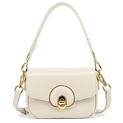 LL LOPPOP Small Stylish Designer Purses Crossbody Bags, Mini Shoulder and Evening Bag for Women with Wide Strap 204102 White