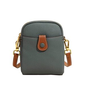 EXSIAR Leather Small Crossbody Cell Phone Purse for Women Designer Retro Zipper Purses Mini Wallet Bag with Credit Card Slots