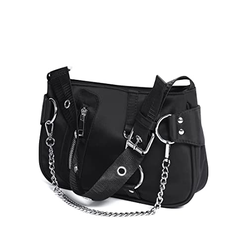 AWXZOM goth bag punk bag Sourpuss Gothic Tote Purse Y2K cool bag rock fashion, gothic bags and purses punk purses for women