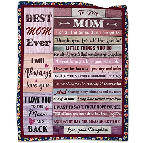 AJIIUSV Mom Gifts Mothers Day Blanket Gifts for Mom Blankets for Mom from Daughter to My Mom Blanket Mom Birthday Gifts Christmas Thanksgiving Gifts Throws Blankets 50"x60"