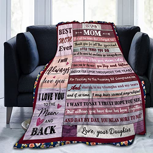 AJIIUSV Mom Gifts Mothers Day Blanket Gifts for Mom Blankets for Mom from Daughter to My Mom Blanket Mom Birthday Gifts Christmas Thanksgiving Gifts Throws Blankets 50"x60"