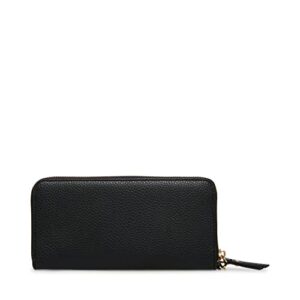 Anne Klein Womens Ak zip around wallet, Black/Black, One Size US