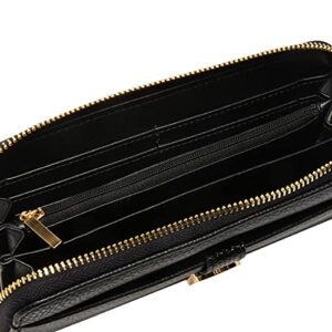 Anne Klein Womens Ak zip around wallet, Black/Black, One Size US