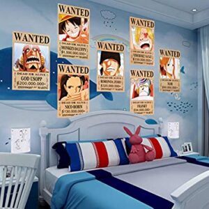 One Piece Wanted Posters 42x29cm 17Pcs Straw Hat Pirates Crew Luffy 1.5 Billion Collection Birthday Gifts