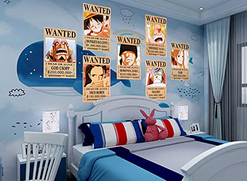 One Piece Wanted Posters 42x29cm 17Pcs Straw Hat Pirates Crew Luffy 1.5 Billion Collection Birthday Gifts