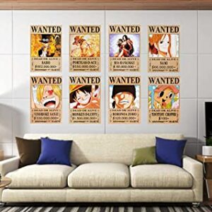 One Piece Wanted Posters 42x29cm 17Pcs Straw Hat Pirates Crew Luffy 1.5 Billion Collection Birthday Gifts