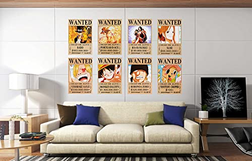 One Piece Wanted Posters 42x29cm 17Pcs Straw Hat Pirates Crew Luffy 1.5 Billion Collection Birthday Gifts