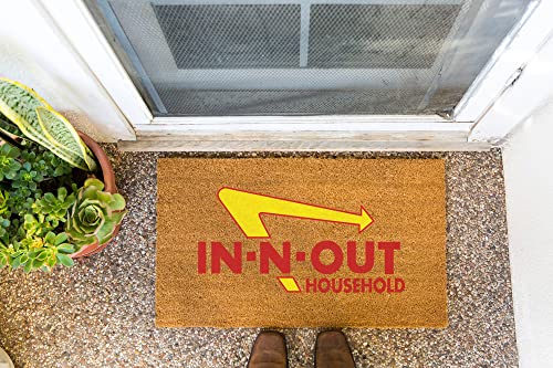 Nichpedr Welcome Rectangular Door Mat in N Out Household - Burger Entrance Way Rugs Doormats Soft Non-Slip Washable Bath Rugs Floor Mats for Home Bathroom Kitchen 16x24 Inch