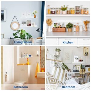 8 Pcs Acrylic Floating Shelves 24 Inch Clear Bathroom Storage Shelves Wall Mounted Book Display Shelves Invisible Floating Wall Ledge Shelf Transparent Spice Rack for Bedroom Office Toy Picture Ledge
