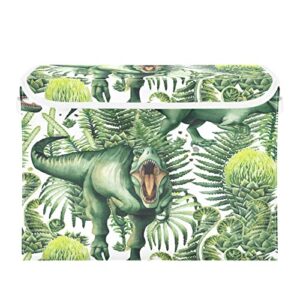 kigai wild dinosaur storage basket with lid collapsible storage bin fabric box closet organizer for home bedroom office 1 pack
