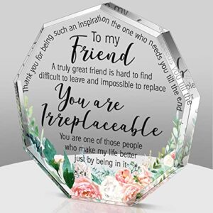 friends gifts for women friendship bestie gifts for female best sunflower flower gift sister gift birthday thank you gift for women acrylic friendship (simple nonagon style)