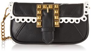 betsey johnson buckle up convertible clutch, black