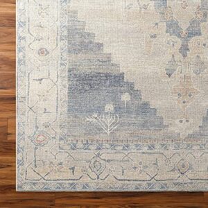 SURYA Becki Owens x Luca Medallion Area Rug, 5'3" x 7', Pewter