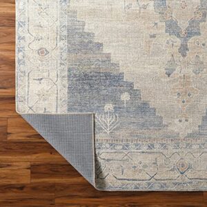 SURYA Becki Owens x Luca Medallion Area Rug, 5'3" x 7', Pewter