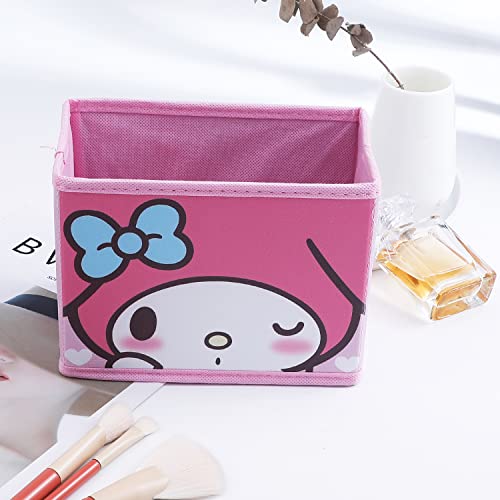 G-Ahora Kitty Collapsible Storage Box Kitty Cat Cosmetics Box Foldable Baskets Office Desk Room Decoration Kitty Makeup Holder for Women Girls(sto-me)