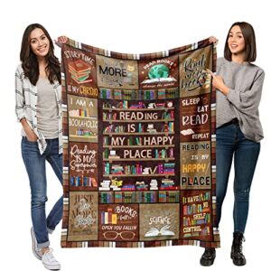 hselogi book lovers gifts blanket librarian gifts throw blanket book club gifts for women reading lover bookish literary gifts ideas best bookworm gifts on birthday christmas graduation 50″x60″