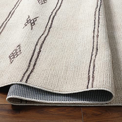 SURYA Becki Owens x Rivi Moroccan Area Rug, 7'10" x 10', Light Grey